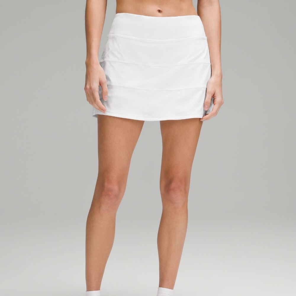 White Lululemon Pace Rival Mid Rise Skirt